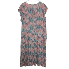 Stitch by Chenault Coral Midi Dress Womens Size XXL Pink Tiered Beachwear Coast