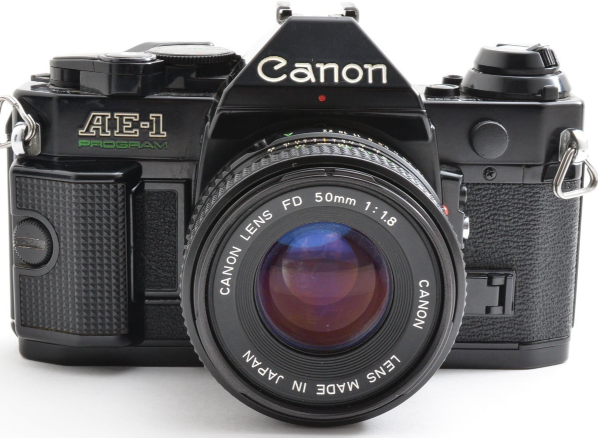 ▶️ Near Mint Canon AE-1 PROGRAM Black Film Camera NFD 50mm f/1.8