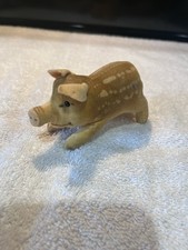 Steiff Pig Piglet Boar 1950-60s 1407/03 Button no Tag 4" Great Shape