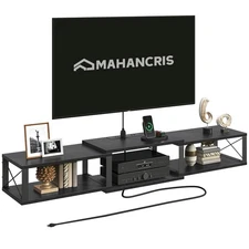 68.5" Floating TV Stand with Power Outlet, Wall-Mounted Entertainment Center ...