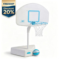 Dunn-Rite Splash Shoot White Pool Basketball Hoop Aqua