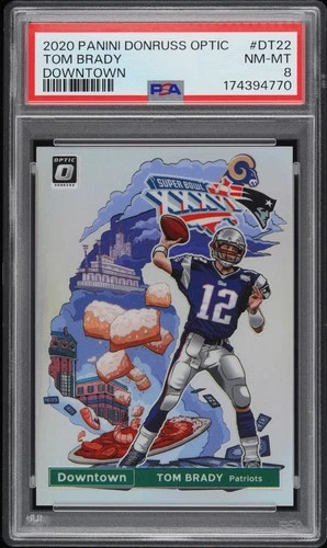 2020 PANINI DONRUSS OPTIC DOWNTOWN #DT22 TOM BRADY PSA 8