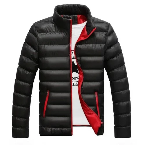 MENS MAROON PUFFER JACKET LARG WINTER CASUAL  - product listing photo