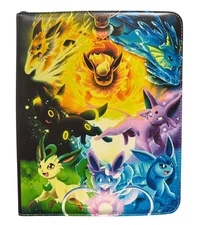 900 cards Pokemon Eevee Eeveelutions Card Binder TCG 9 Pockets 50 Sleeves Holds