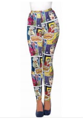 Pop Art Comic Book Cartoon Style Leggings Women Adult Costume