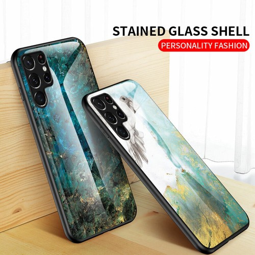 F Samsung Galaxy S20FE S21 S20 Marble Tempered Glass Rubber Hard Case Cover - Picture 6 of 18