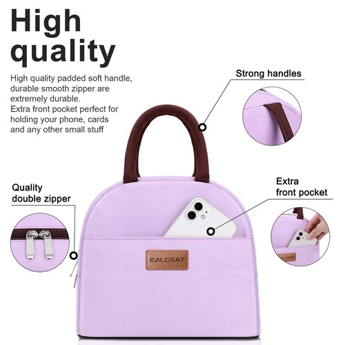 Lunch Bag Women Men Insulated Lunch Box Adult Reusable Work Picnic Travel - Picture 2 of 7