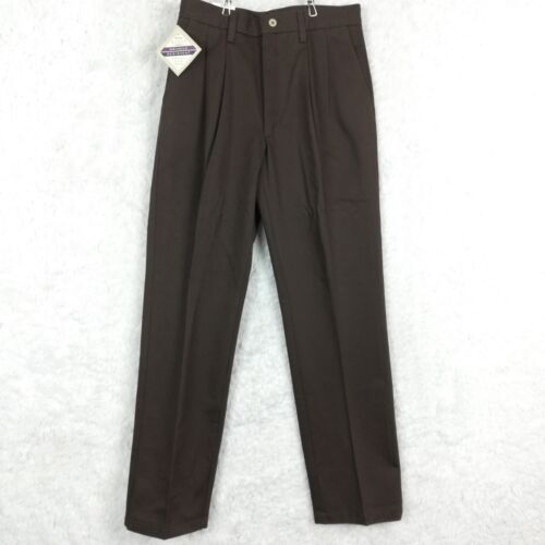 Wrangler Riata Mens Pants Relaxed Fit Brown Wrinkle Resistant Crease 28x30 New