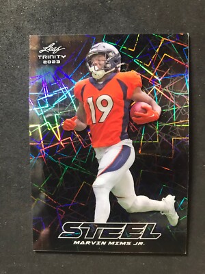 2023 Leaf Trinity Steel Lazer Silver Marvin Mims Jr. S-57 Denver Broncos
