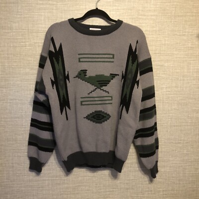 Milano Mens Fashion Vintage Aztec Bird Sweater Mens 3