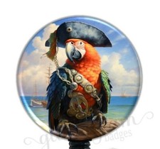 Parrot Badge Holder, Tropical Bird Badge Reel, Parrot Bird Retractable GG6380