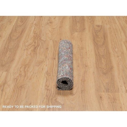 2'x3' Braun Schnörkel Blatt Design Handgeknüpft Strukturiert & Wolle Seide Matte Teppich R91152 - Bild 6 von 8