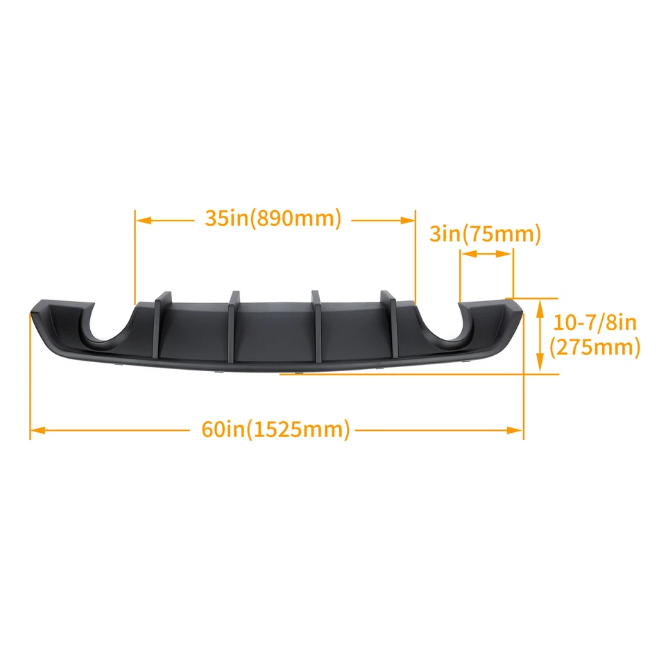 Difusor inferior labial traseiro preto fosco para Dodge Charger SRT V2 estilo 12-14 - Imagem 4 de 4