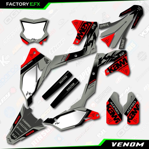 Gray & Red Venom Graphics Kit fits 21-24 Kawasaki KXF250 KXF 250 Plate KX250F - Bild 4 von 6