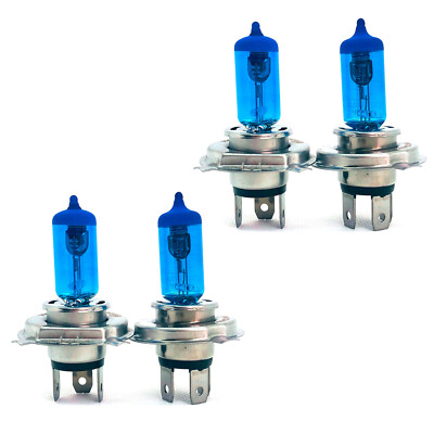 4 x H4 Lampen 60/55W 12V Xenon Effekt Blue Birne Glühlampe Super Weiss Kelvin