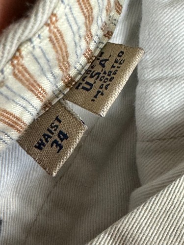 Bills Khakis Chinohose hellbraun vorne flach Baumwolle gerade Passform Herren 32 x 31 schön - Bild 6 von 7