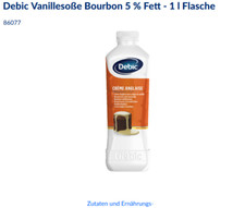 Debic Vanilleso&szlig;e Bourbon 5 % Fett - 1 l Flasche
