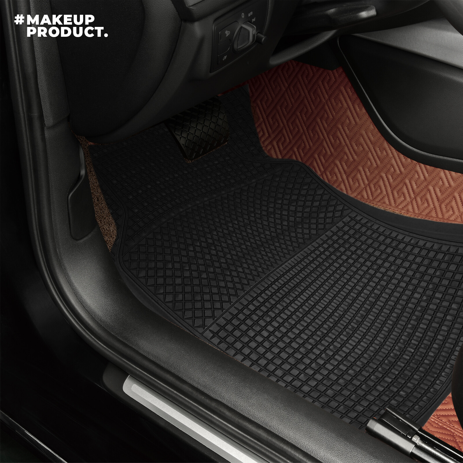 4 Pieces Heavy Duty Car Mats Flex Tough for All Weather Universal Trim