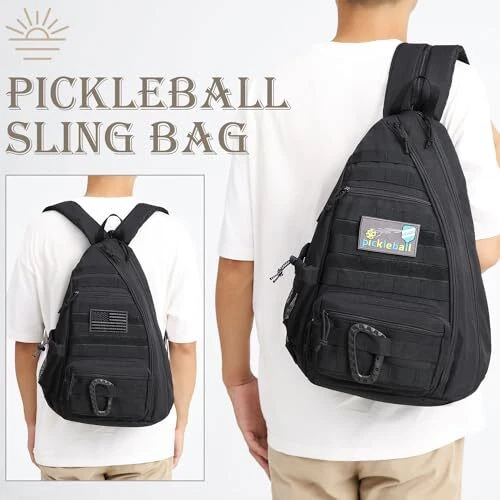 Tactical Pickleball Backpack for Women & Men – Adjustable & Durable Black Bag  