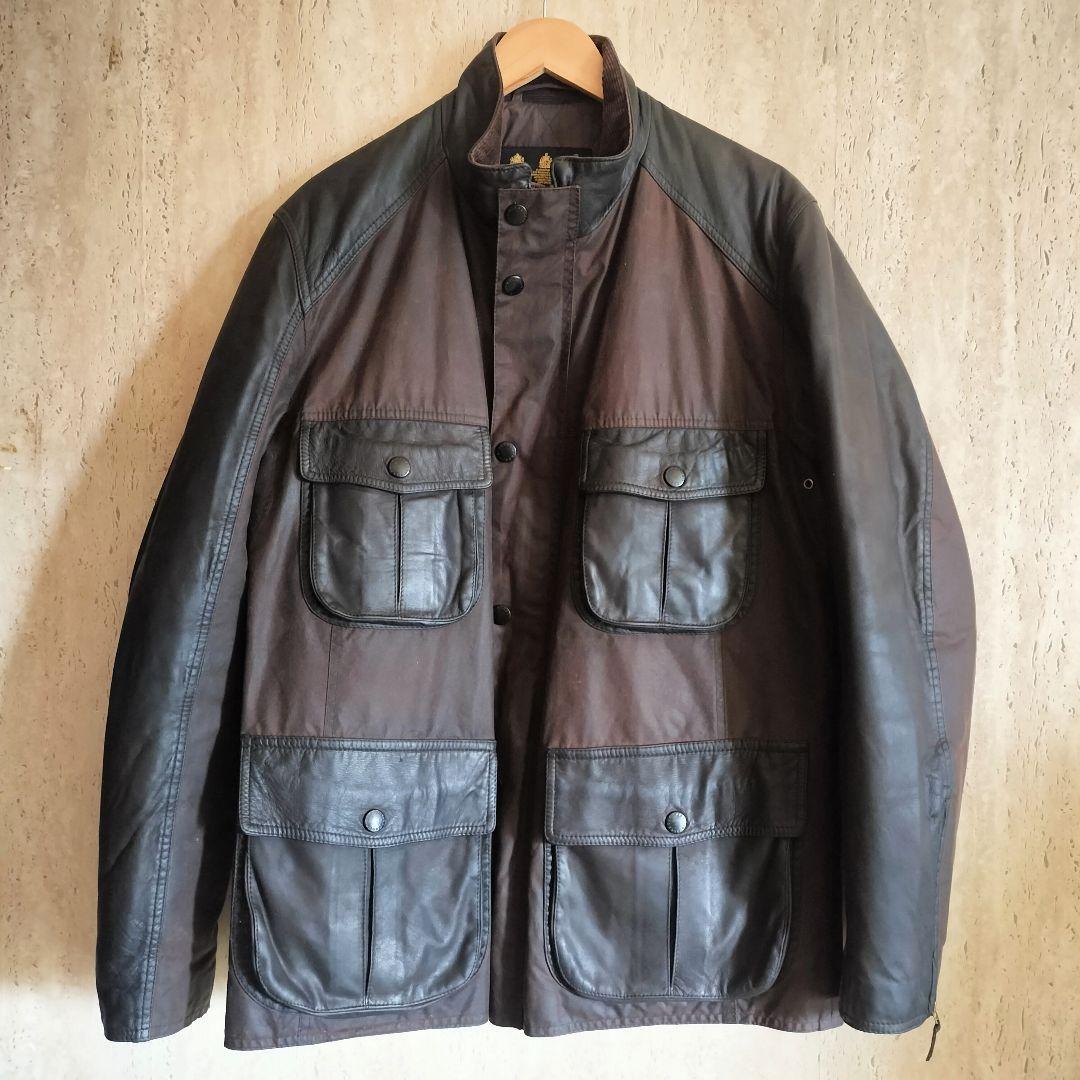Barbour Utility Leather Wax Jacket L Rustic Brown Military Barbour Utility Leather Wax Jacket L Rustic Brown Military