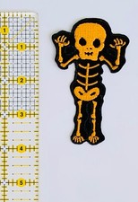 Orange Skeleton Iron On Patch Halloween