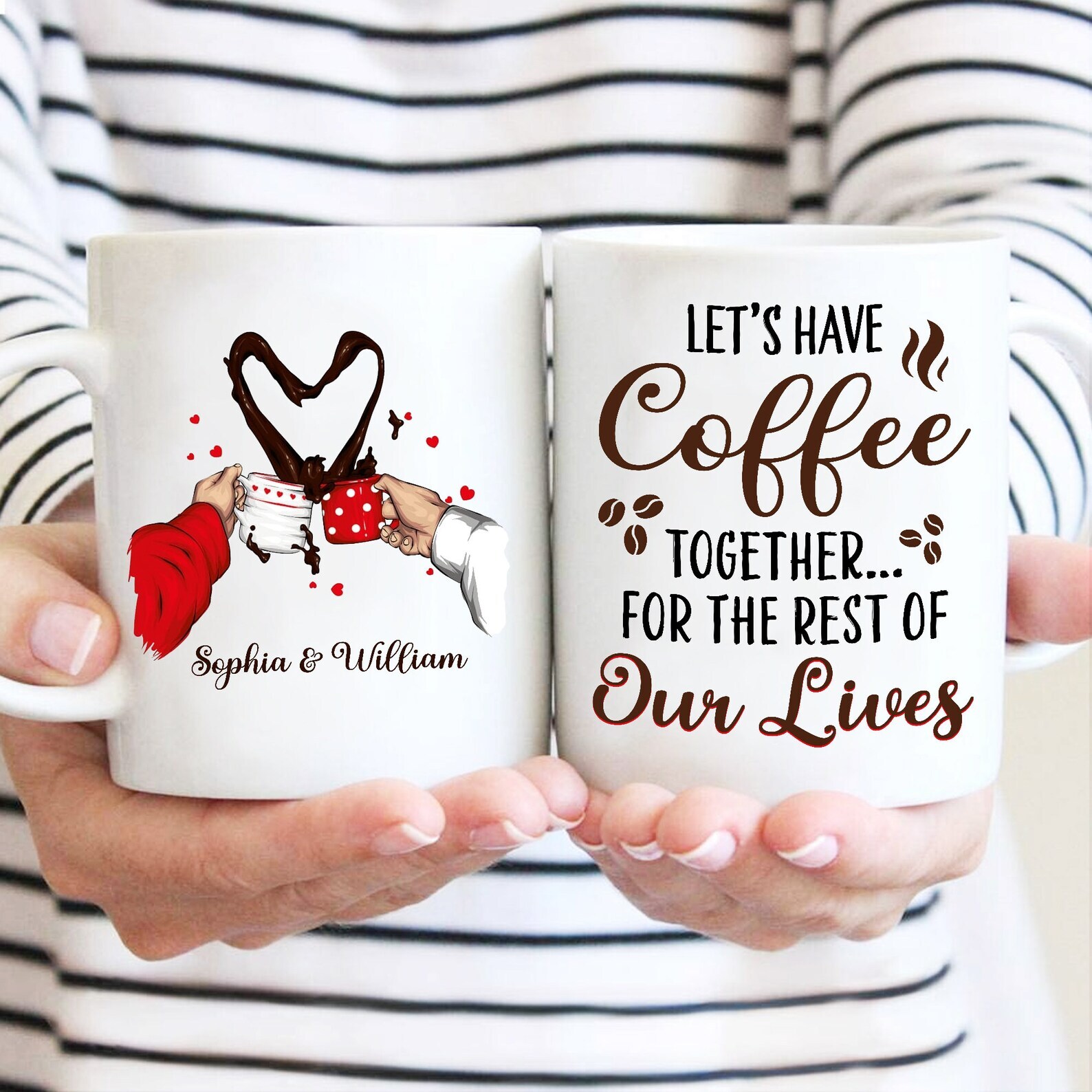 Custom Let's Have Coffee Together Valentine Mug for Him  