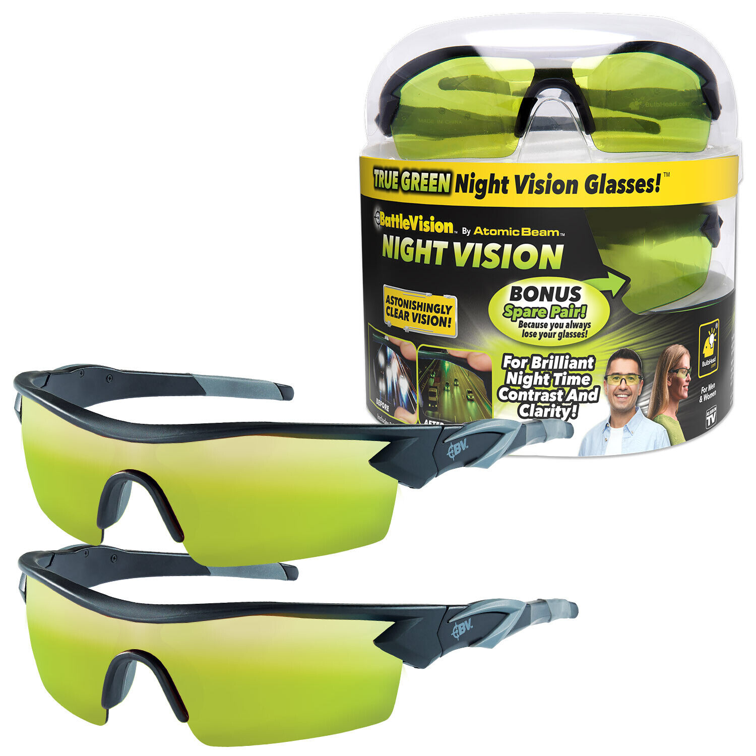 Atomic Beam Aviator Men's Night Vision Glasses for sale online