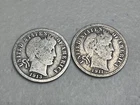 1911 & 1913 Barber Silver Dime, 90% Silver - great combination