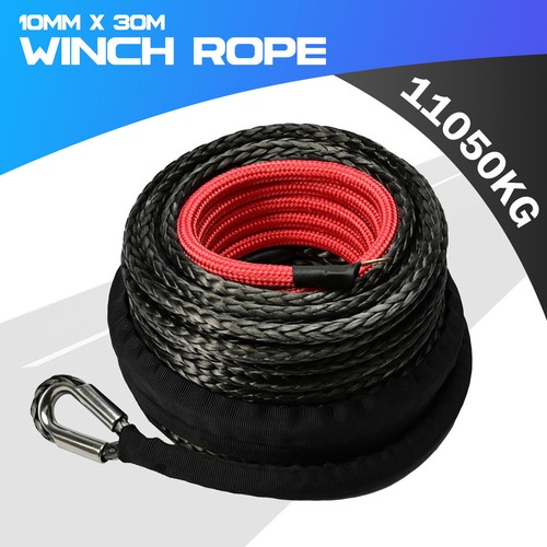 24500LBS Windenseil Synthetisch 10mmx30m Seil Seilwinde Forstseil Kunststoffseil - Bild 5 von 8