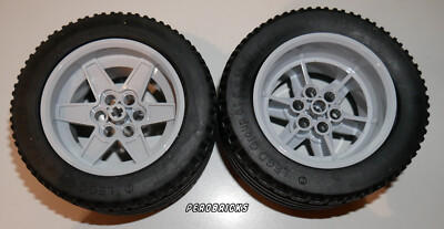 Lego Technic  2 Rad Reifen 81,6 x 36R hellgraue Felgen