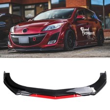 For Mazda 3 2010-2013 Car Front Bumper Lip Splitter Spoiler Gloss Black Red Us