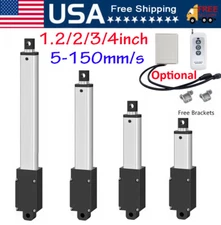 12V Electric Micro Linear Actuator 1.2" 2" 3" 4" Stroke Fast Speed Up To 6inch/s