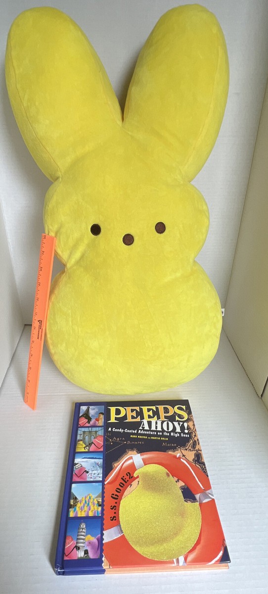 🐥Peeps LARGE Yellow Bunny Jumbo Giant Plush Stuffed Animal Bonus