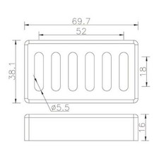 Solo Radiator Type 1 F Spaced Humbucker Cover - 52mm