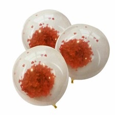 3pk Confetti Reusable Heart Balloons Valentines Wedding Anniversary Décor