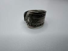 Vintage Silverplate Ornate Spoon Ring Size 9 R146