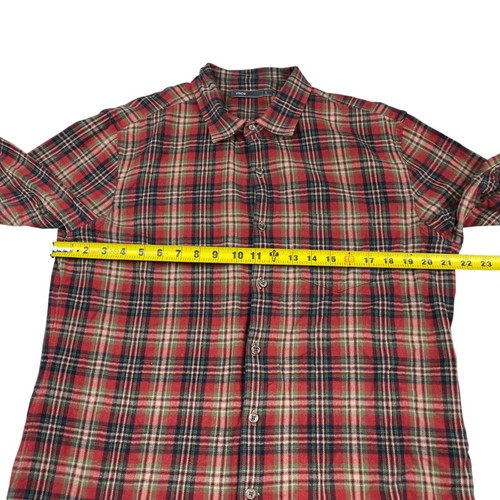 Vince Men's 100% Cotton Flannel Button Shirt Red/Green/Blue Plaid • Large - Picture 7 of 7