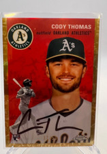 2023 Topps Chrome Platinum Cody Thomas Toile Cream Gold /50 RC Rookie Athletics