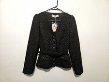 Self-portrait Black Boucle Dress Blazer Jacket W Belt Size 0 Xs Xxs New Nwt