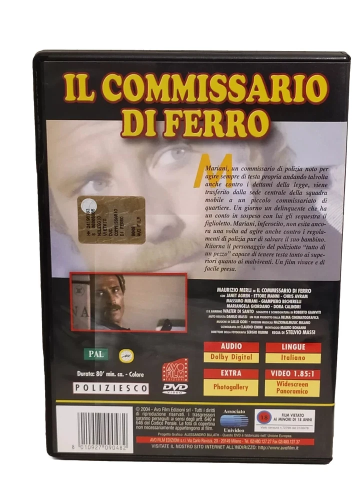 Il Commissario Di Ferro Maurizio Merli DVD Avo Film Edizione Vendita 1978 Massi - Immagine 2 di 4