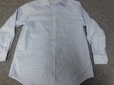 Croft  Barrow MEns Shirt 16 blue plaid button down