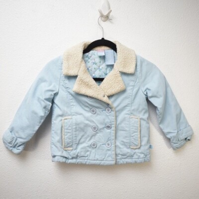 Roxy Corduroy Peacoat Sherpa Collar Light Blue Little Girl Size 5