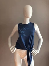 Junk Food Womens Graphick Logo Cotton  Follow The Sun Blue T-Shirt Size XS