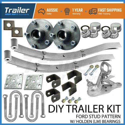 DIY SINGLE AXLE TRAILER KIT Slipper Springs Trailer SG Cast Hubs eBay