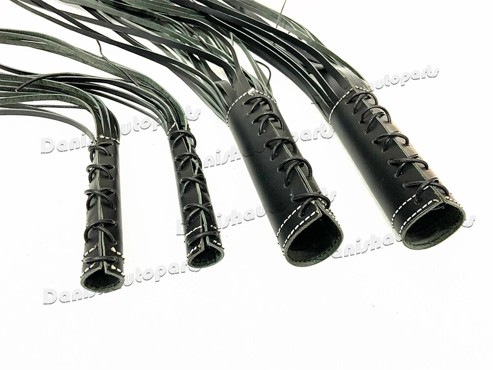 Indian Chief Handlebar Lever Grip Cover Foot Pedal Fringe Tassel Black Leather - Imagem 4 de 4