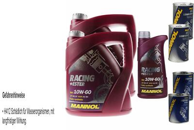 9L Motoröl MANNOL Racing+Ester 10W-60 2xLeak-Stop+Motor Flush
