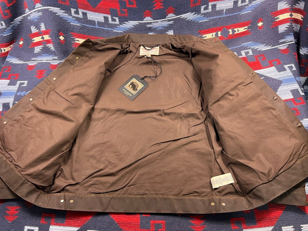 CC Filson Waxed Tin Cloth Short Lined Cruiser Work Jacket CC Filson Waxed Tin Cloth Short Lined Cruiser Work Jacket