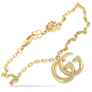 Gucci Gg Running 18k Yellow Gold Double G Charm Bracelet Size 16 Ebay