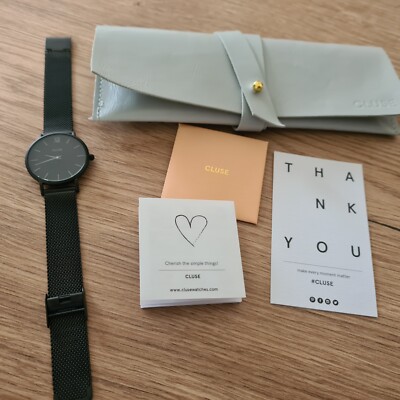 Cluse Damenuhr Schwarze Cluse Uhr Cluse Damenuhr Minuit Mesh Full