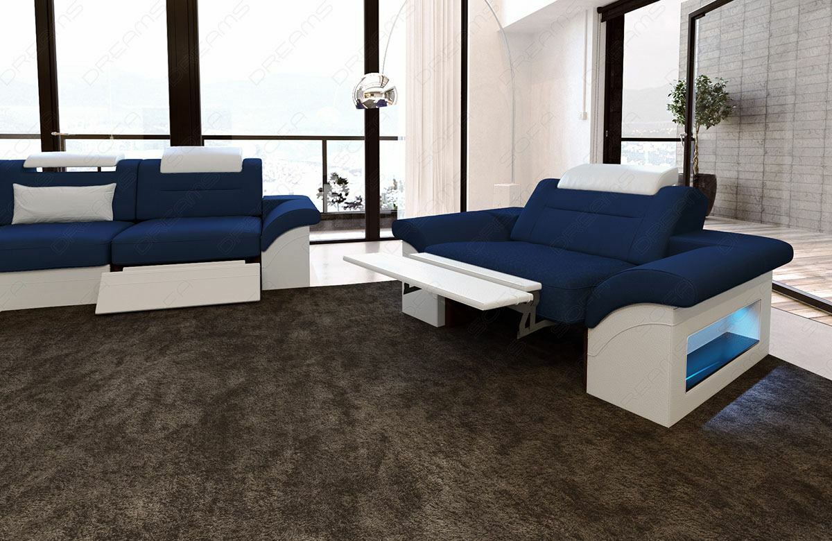Couch Garnitur Sofa 3 Sitzer 2 Sitzer MONZA Designersofa Mikrofaser Dreisitzer